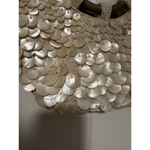 Zara Faux Mother of Pearl Appliqué Bag Purse Crossbody Bohemian Festival TikTok - Picture 7 of 10